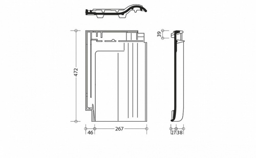 Керамическая рядовая черепица BRAAS Рубин 9V медный ангоб