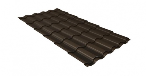 Металлочерепица квадро GL 0,5 Velur20 RAL 8017 шоколад